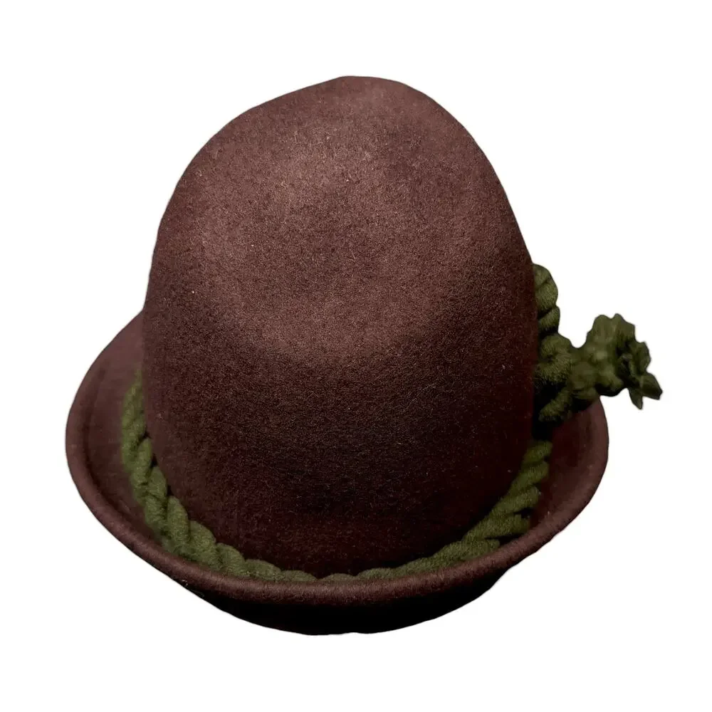 Hofbrauhaus Munchen HB Oktoberfest Brown Wool Alpine Fedora Green Cord Germany
